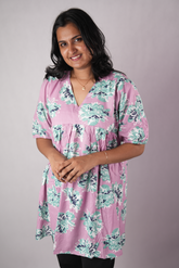 Premium Rayon Maternity Crop Top | Abstract Print | Feeding Compatible & Comfortable